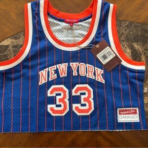 Patrick Ewing New York Knicks Mitchell&Ness DANNIJO Women's Cropped Jersey Small